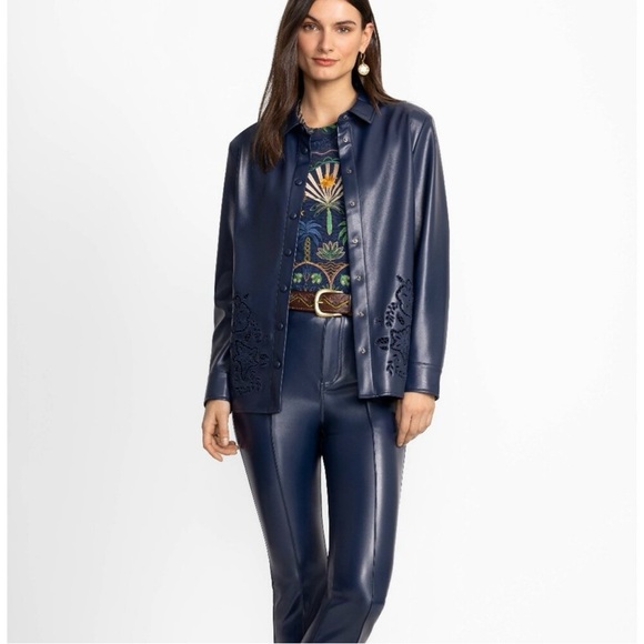 Johnny Was Imani Vegan Leather Jacket - Picture 2 of 7